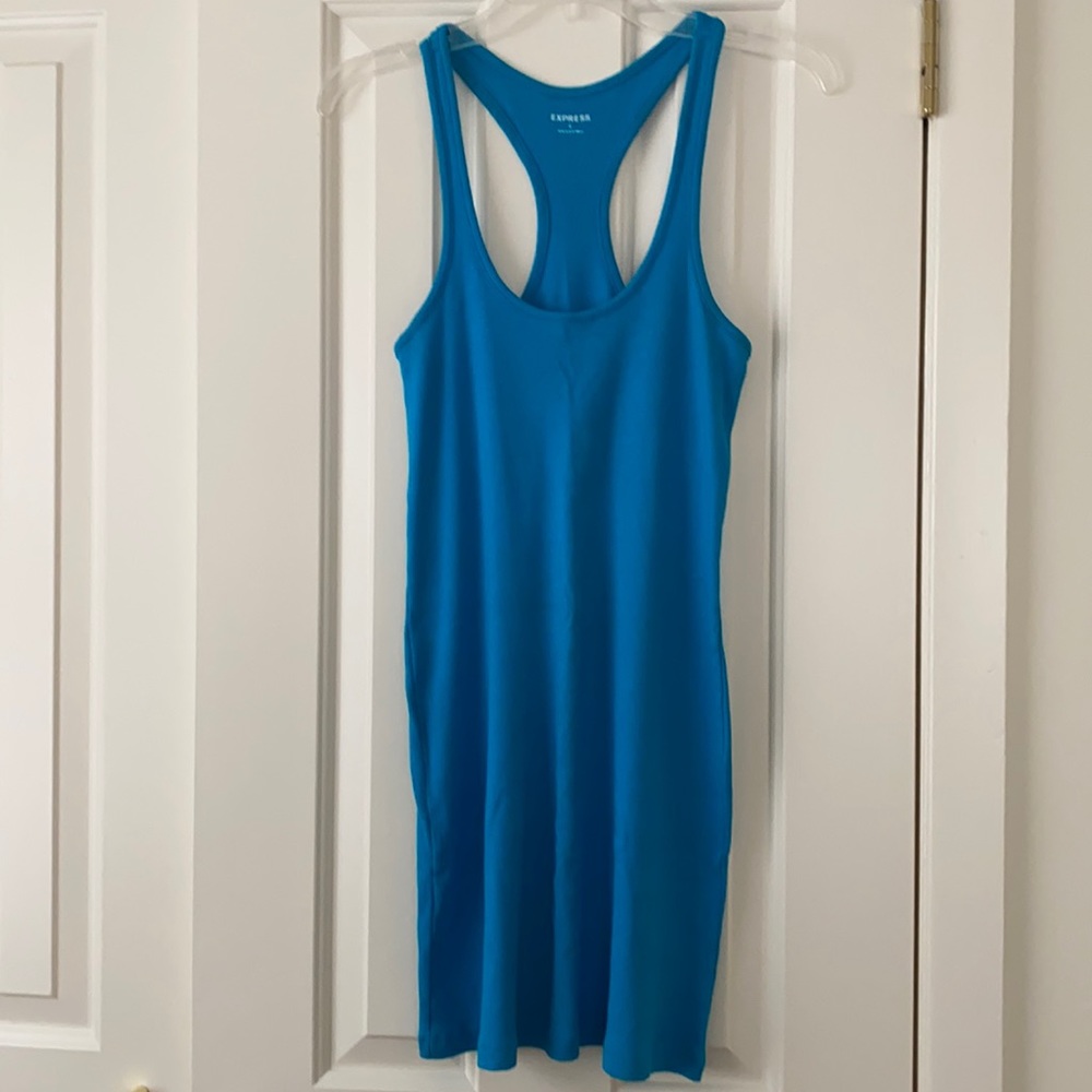 Express stretch ribbed tank dress. Size S 33” length. Good condition